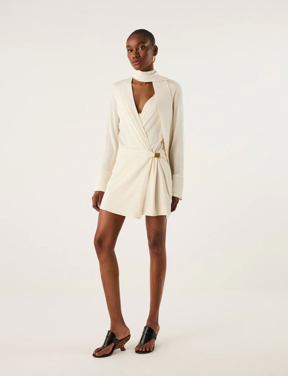 ROSALIE SHORT DRESS | OFF WHITE