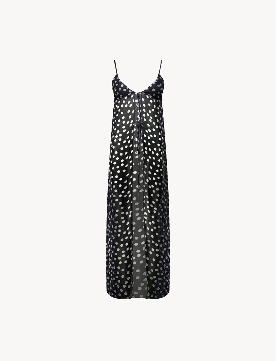 FLOWY BLACK POLKA