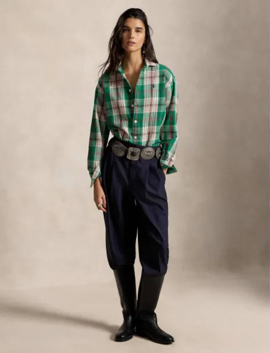 RELAXED FI PLAID COTTON SHIRT | GREEN