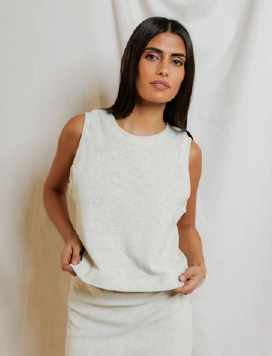 ESTHER LOOP TERRY NECK TANK – תמונה 7