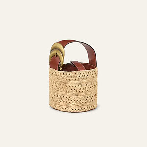 RAPHIA YOUYOU MINI BUCKET | TAN