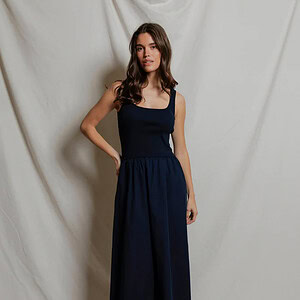 FABIOLA POPLIN TANK DRESS | NAVY