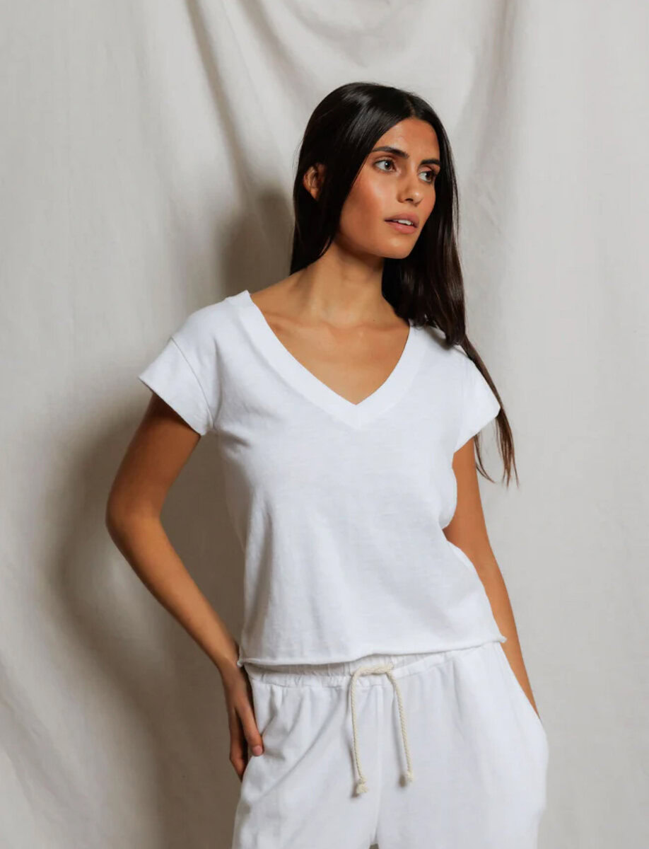PEARL JAPANESE JERSEY V-NECK TEE
