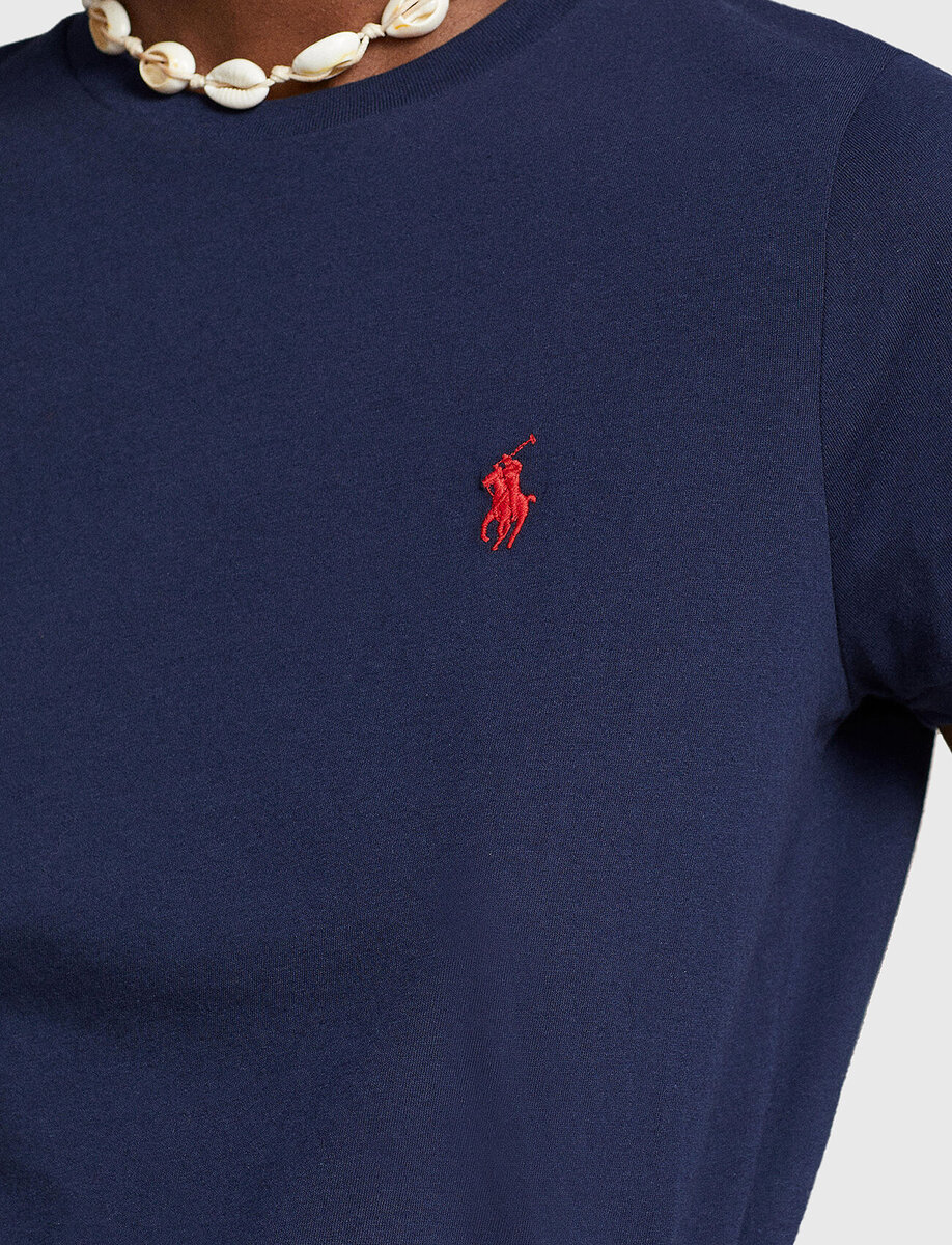 LOGO KNIT T-SHIRT | NAVY – תמונה 4