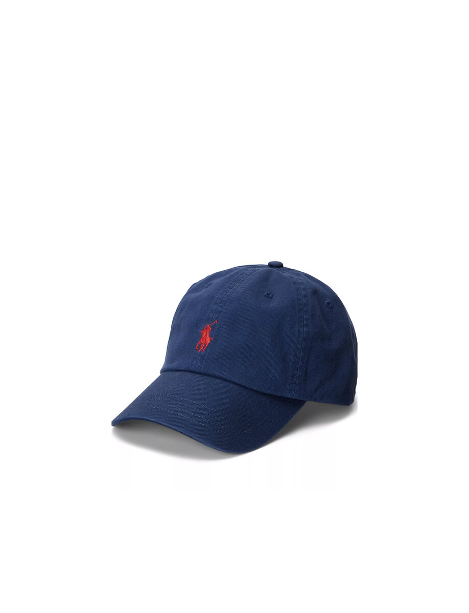 COTTON CHINO BALL CAP | NAVY/RED