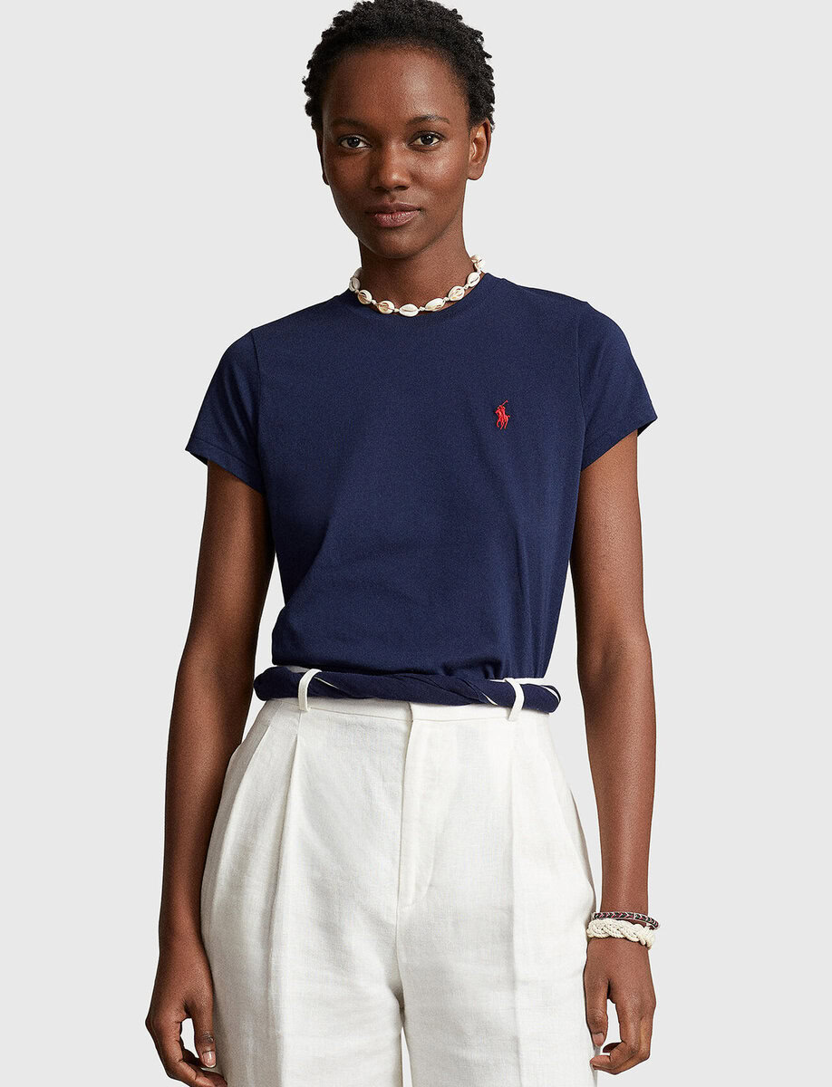 LOGO KNIT T-SHIRT | NAVY