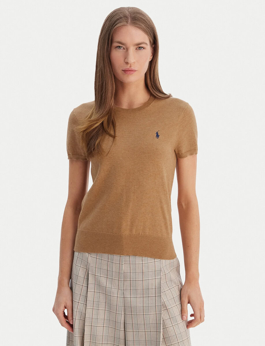 LOGO KNIT T-SHIRT | BEIGE