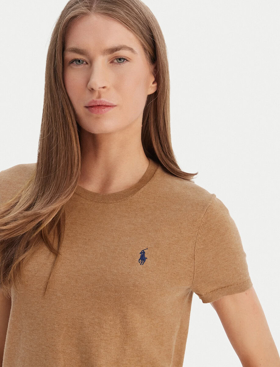 LOGO KNIT T-SHIRT | BEIGE – תמונה 2