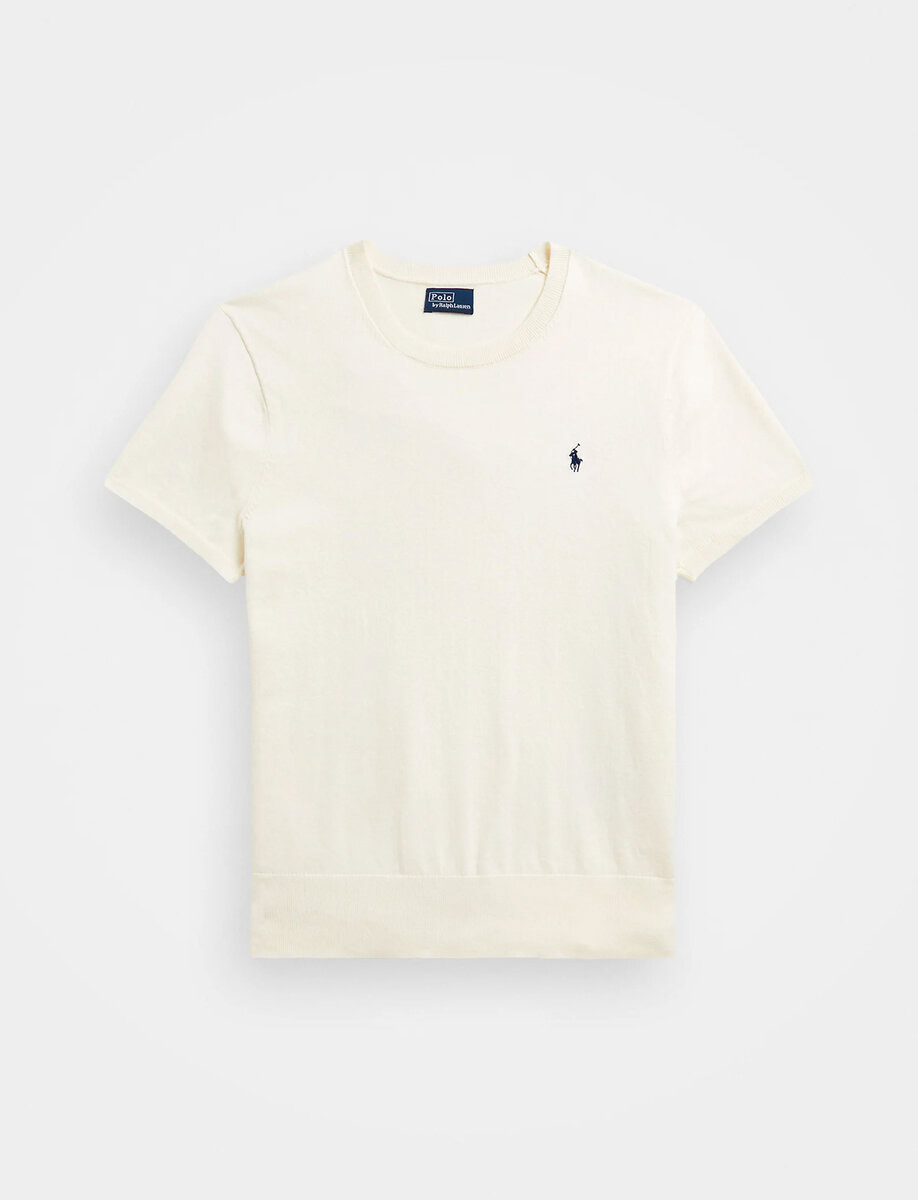LOGO KNIT T-SHIRT | CREAM – תמונה 3