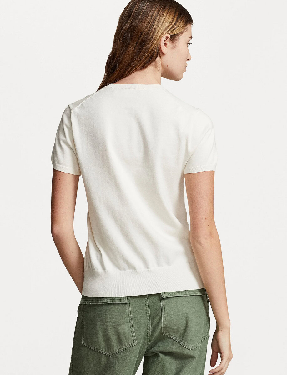 LOGO KNIT T-SHIRT | CREAM – תמונה 2