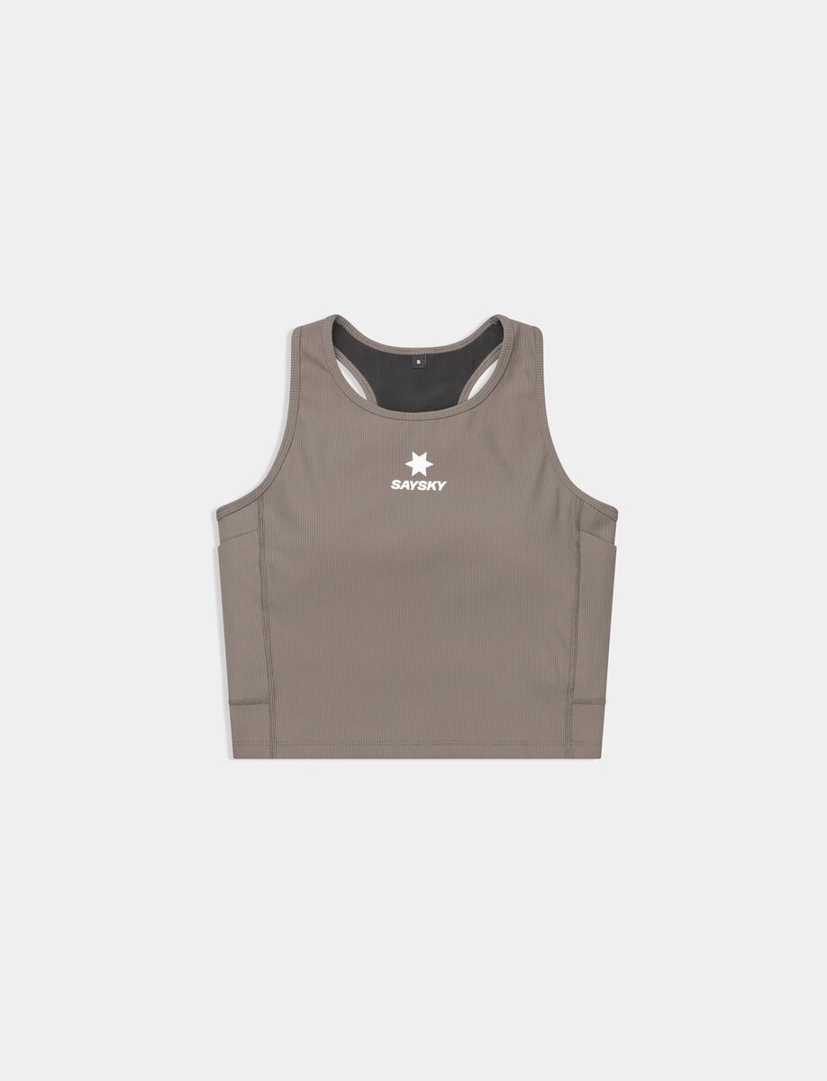 COMBAT RIB CROP TOP | TAUPE