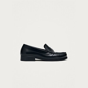 RIVET LEATHER LOAFERS | BLACK