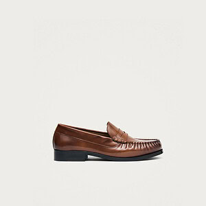 RIVET LEATHER LOAFERS | BRUSHED TAN
