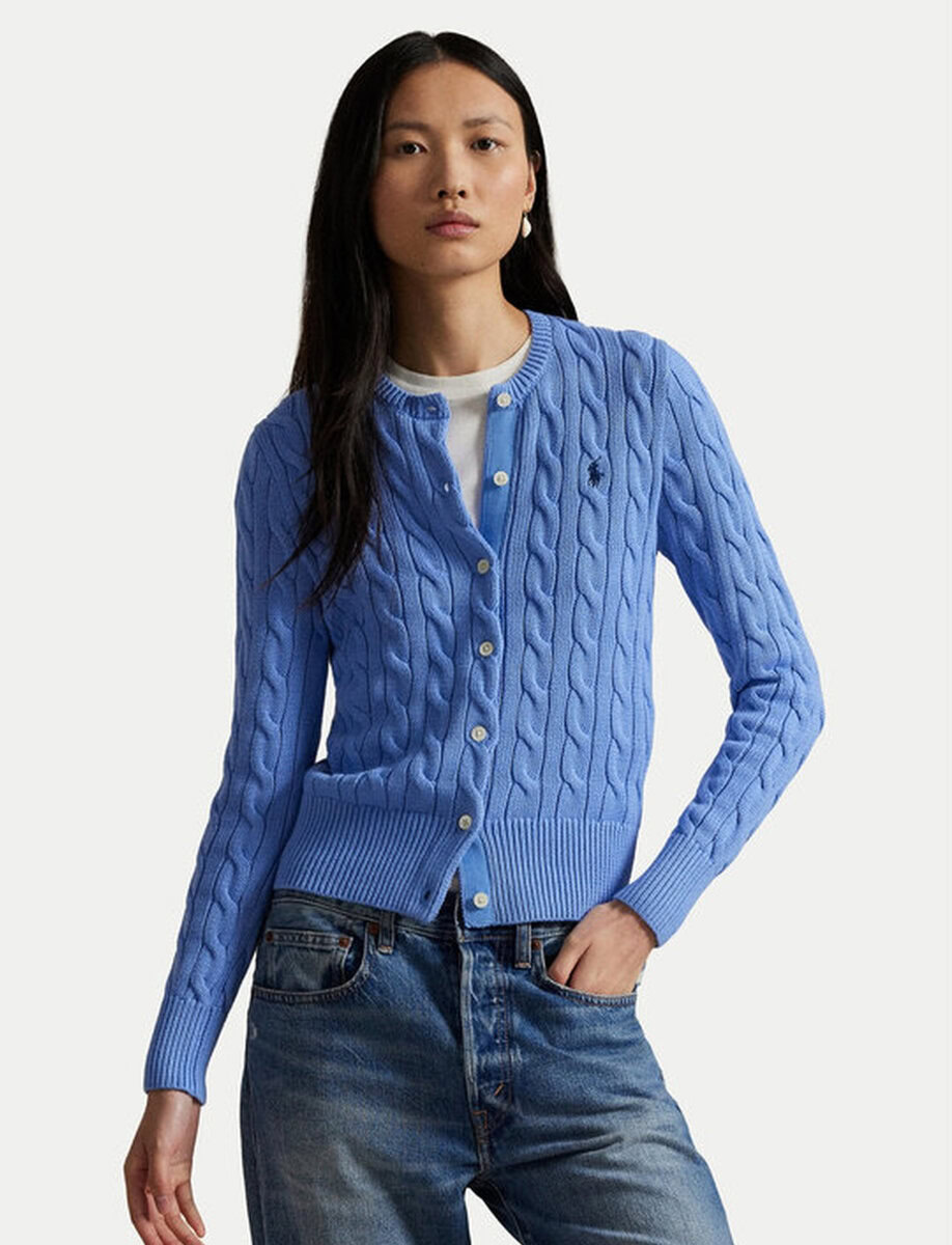 KNIT CABLE CARDIGAN | SKY BLUE