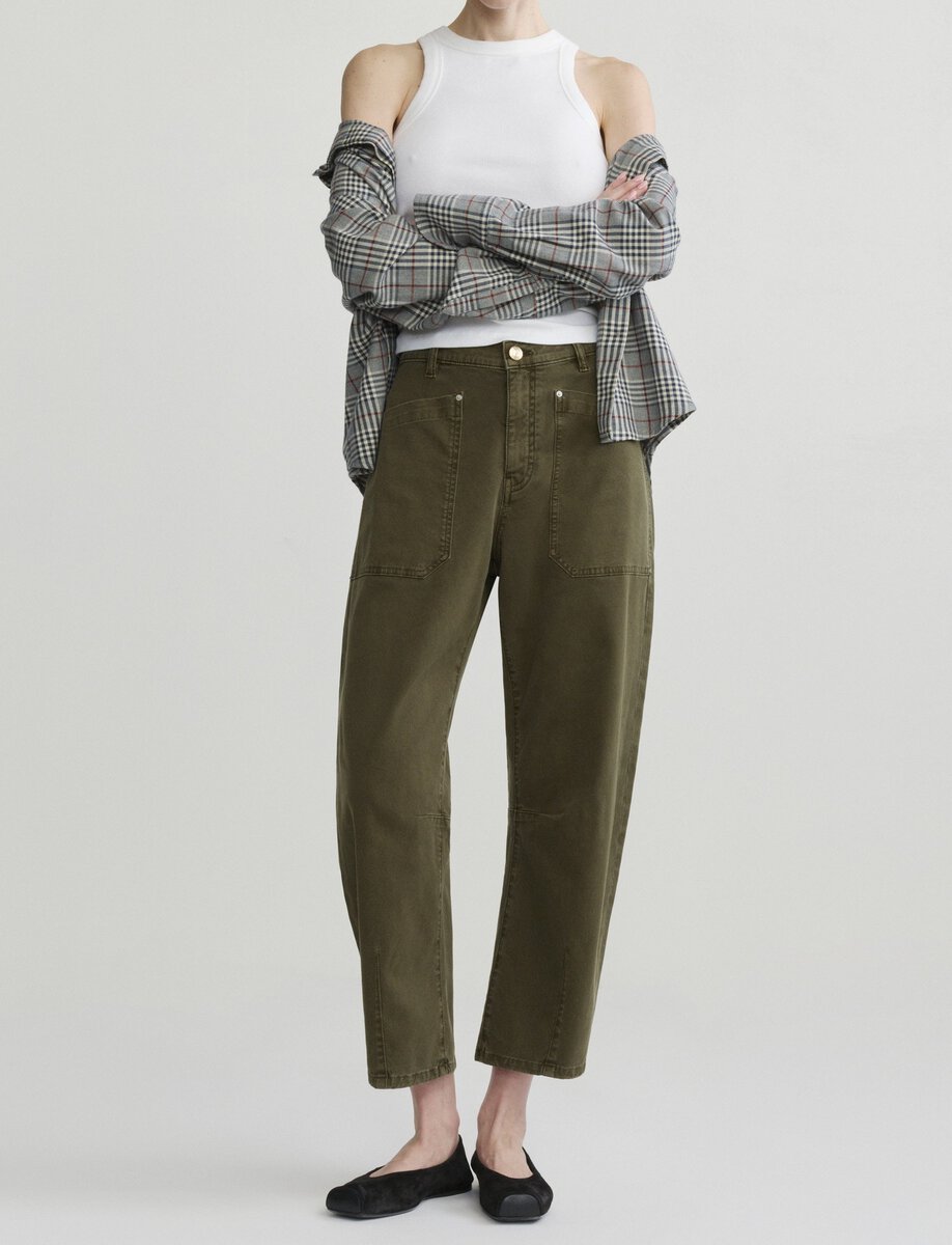 BILIE EASY BARREL PANTS | PINE – תמונה 2
