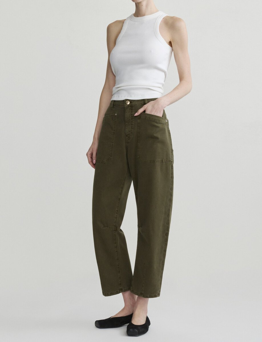 BILIE EASY BARREL PANTS | PINE – תמונה 3