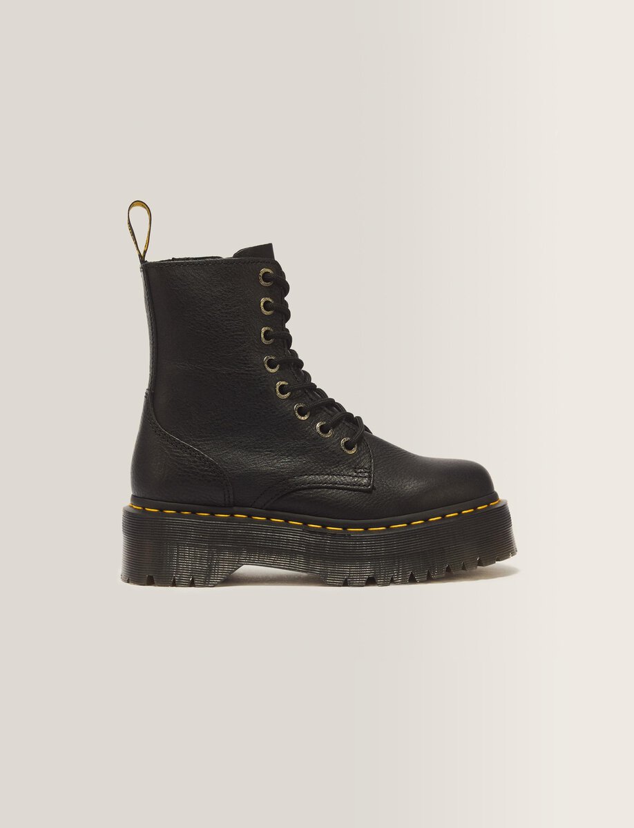 JADON III PISA LEATHER PLATFORM BOOTS | BLACK