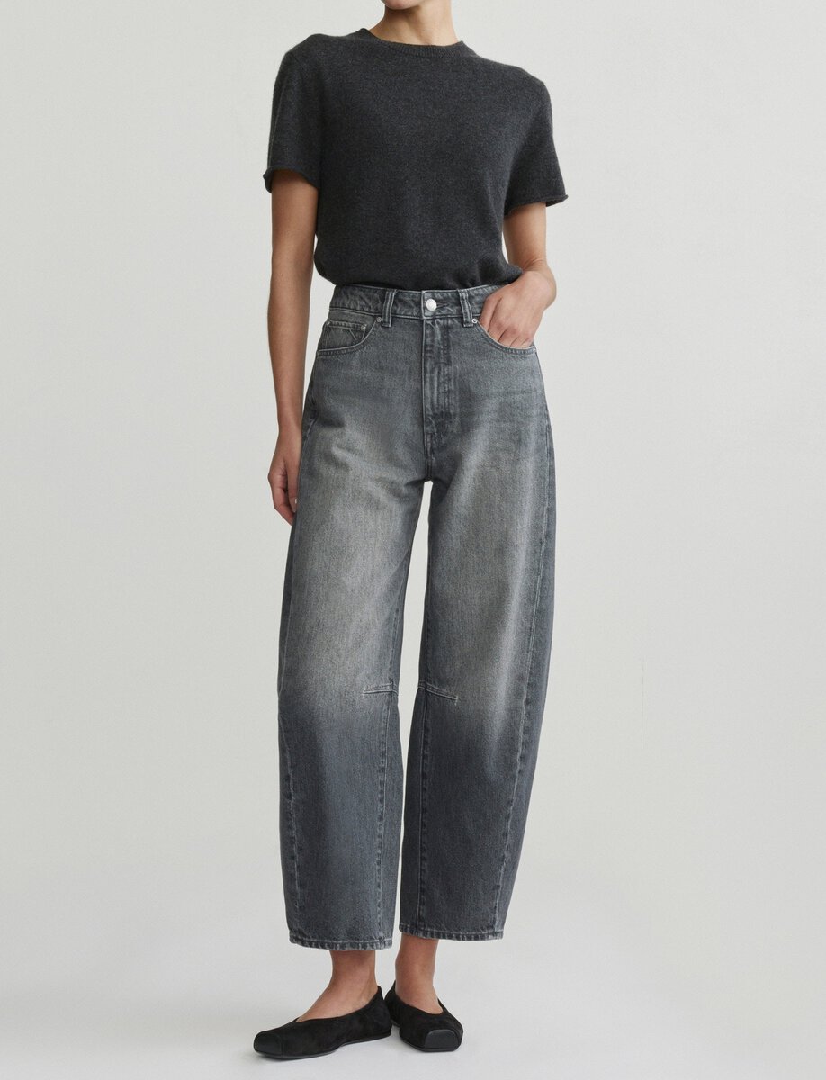 MIRO BARREL HIGH-RISE JEANS | ASH GREY