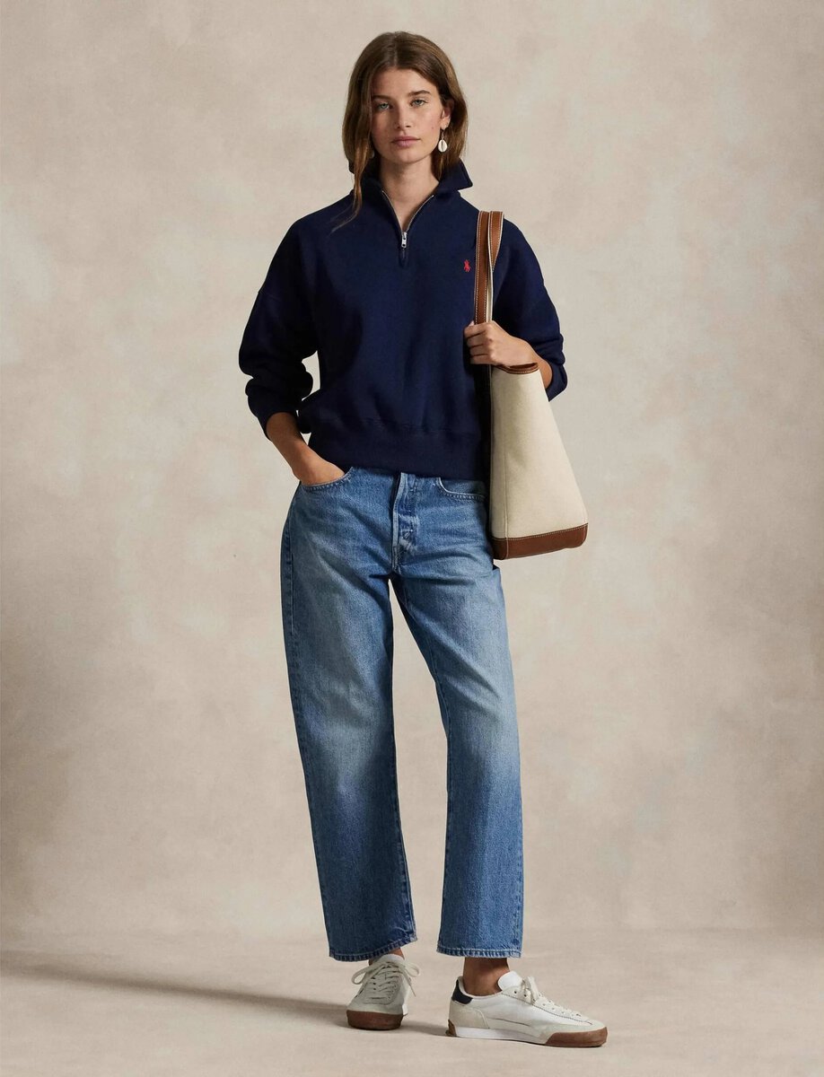 HALF-ZIP SWEATSHIRT | NAVY BLUE – תמונה 3