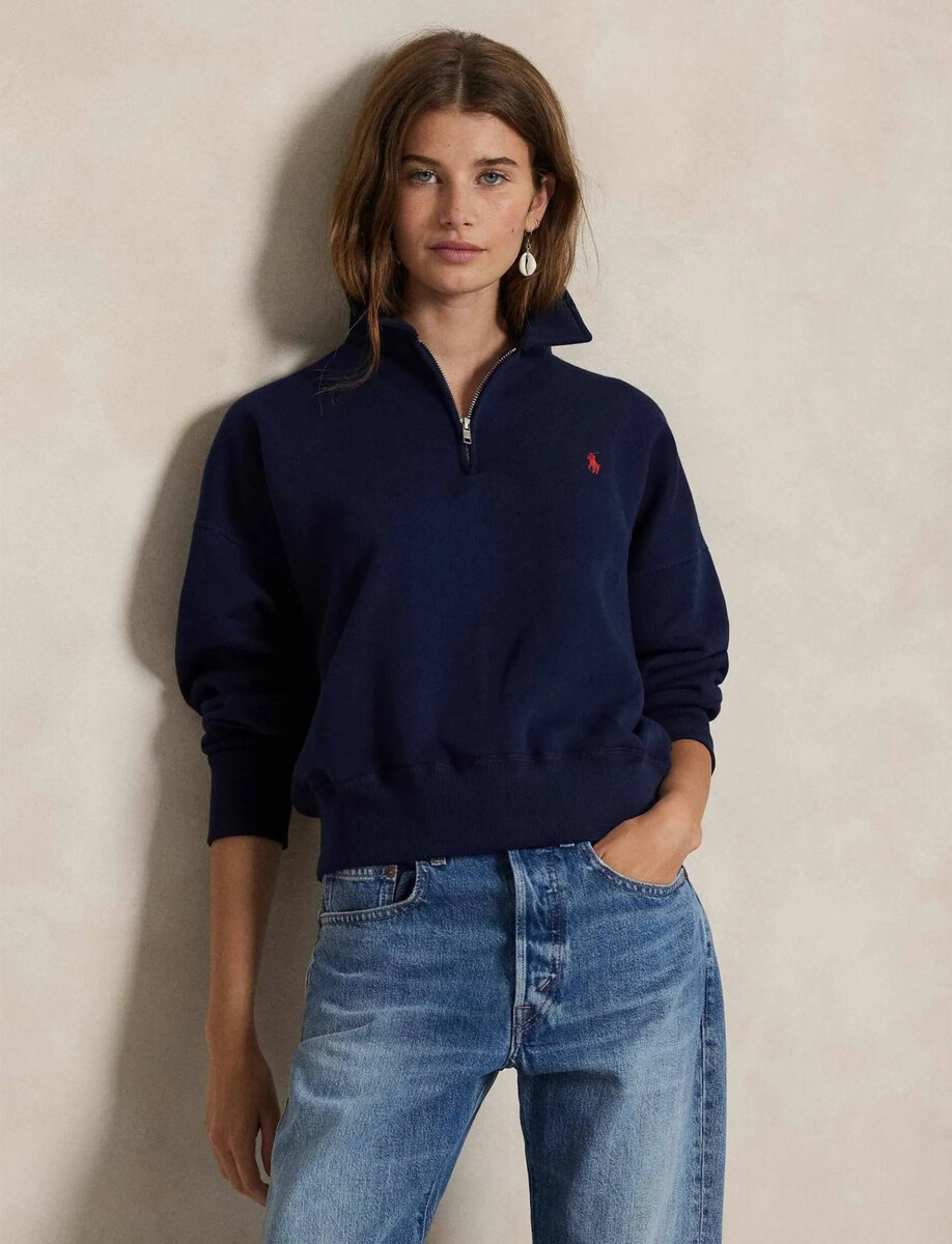 HALF-ZIP SWEATSHIRT | NAVY BLUE