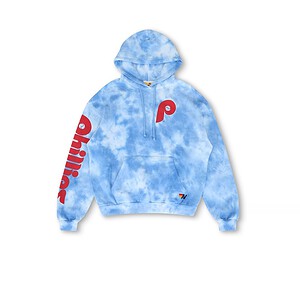 PHILLIES HAND DYED RELAXED PULLOVER HOODIE | TIE DYE BLUE