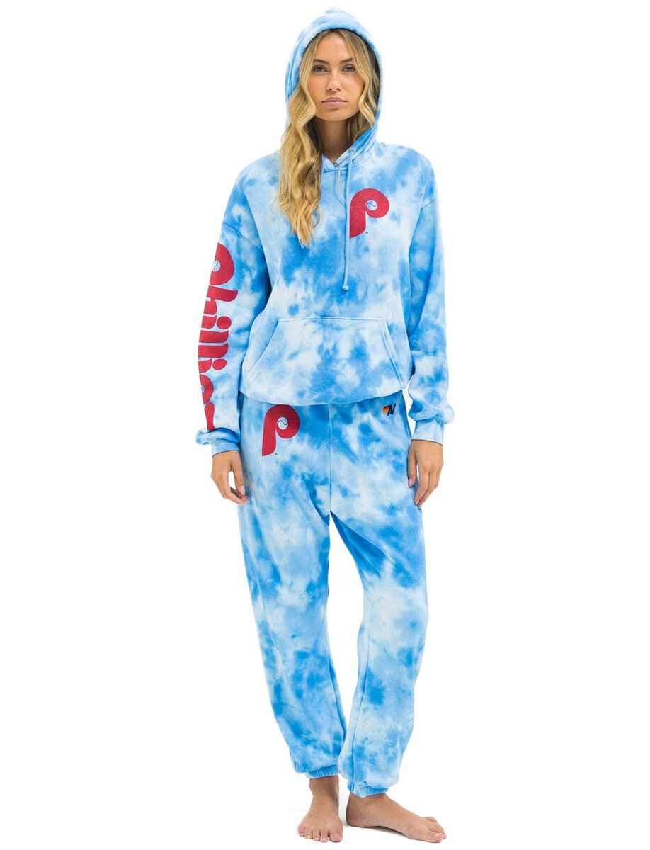 PHILLIES HAND DYED SWEATPANTS | TIE DYE BLUE