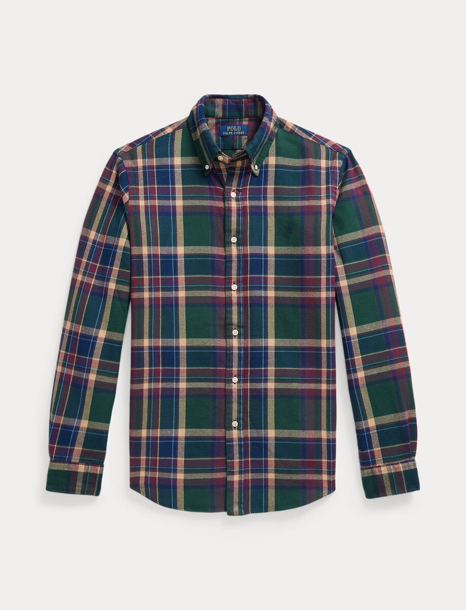CUSTOM FIT PLAID FLANNEL SHIRT | FOREST BURGUNDY