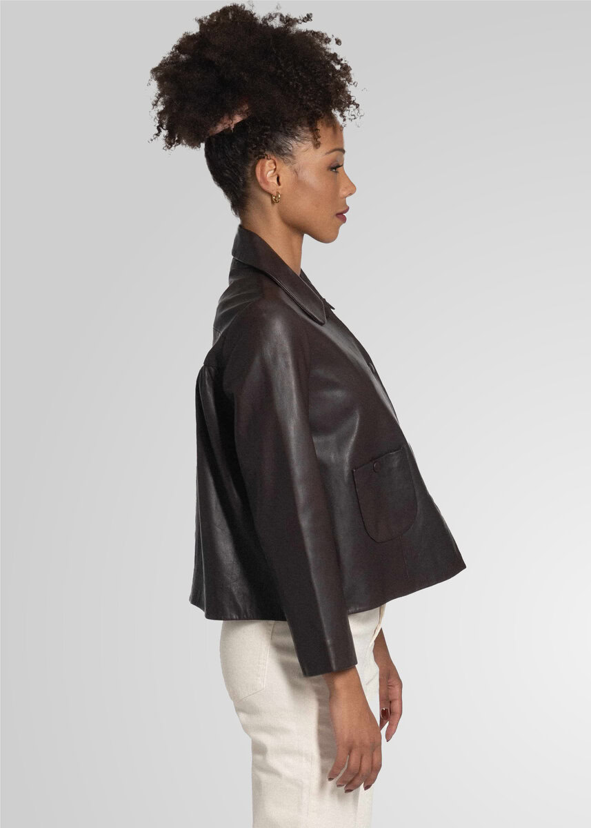 MARLEY COMFORT FIT LEATHER JACKET | ESPRESSO – תמונה 6