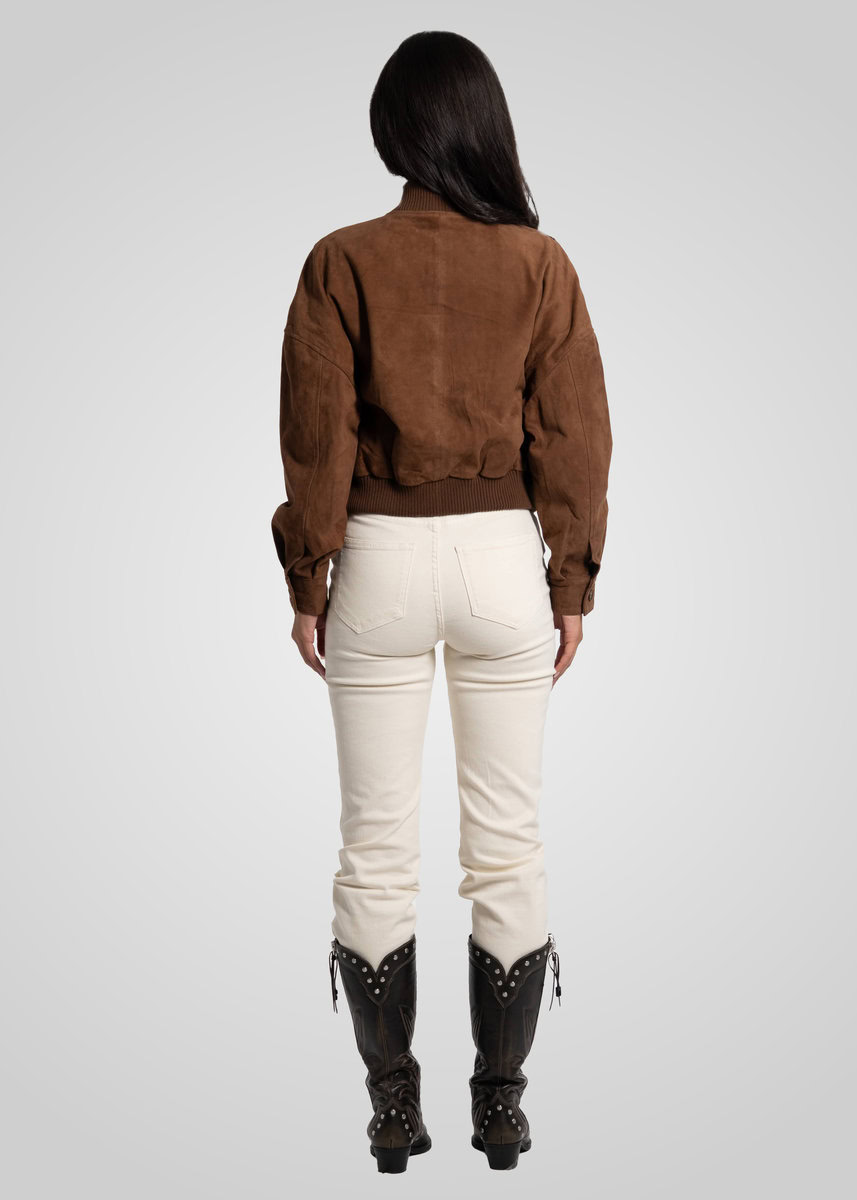 CAMILLA SUEDE BOMBER JACKET | CHESTNUT – תמונה 9