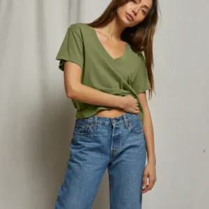 HENDRIX COTTON BOXY V-NECK TEE