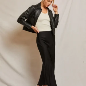 GENEVIEVE LUXE SATIN MAXI SKIRT