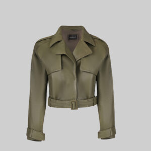 ROMIE CROPPED TRENCH BIKER