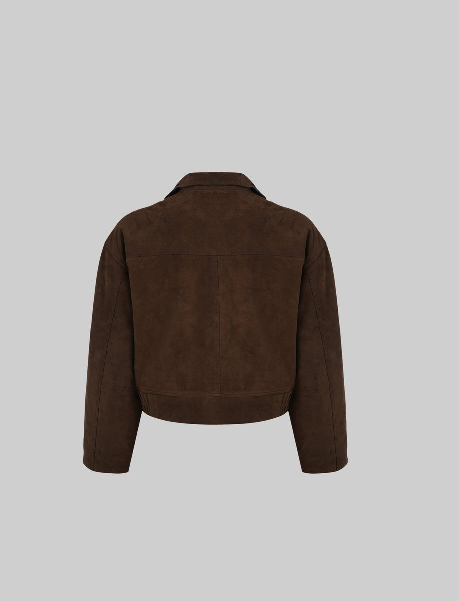RAMONA CROPPED SUEDE JACKET | WALNUT – תמונה 2