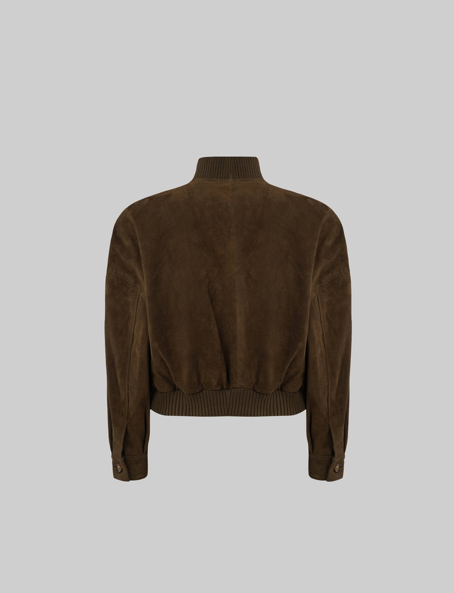 CAMILLA SUEDE BOMBER JACKET | KHAKI – תמונה 2