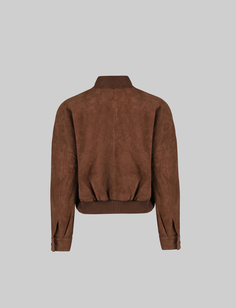 CAMILLA SUEDE BOMBER JACKET | CHESTNUT – תמונה 2