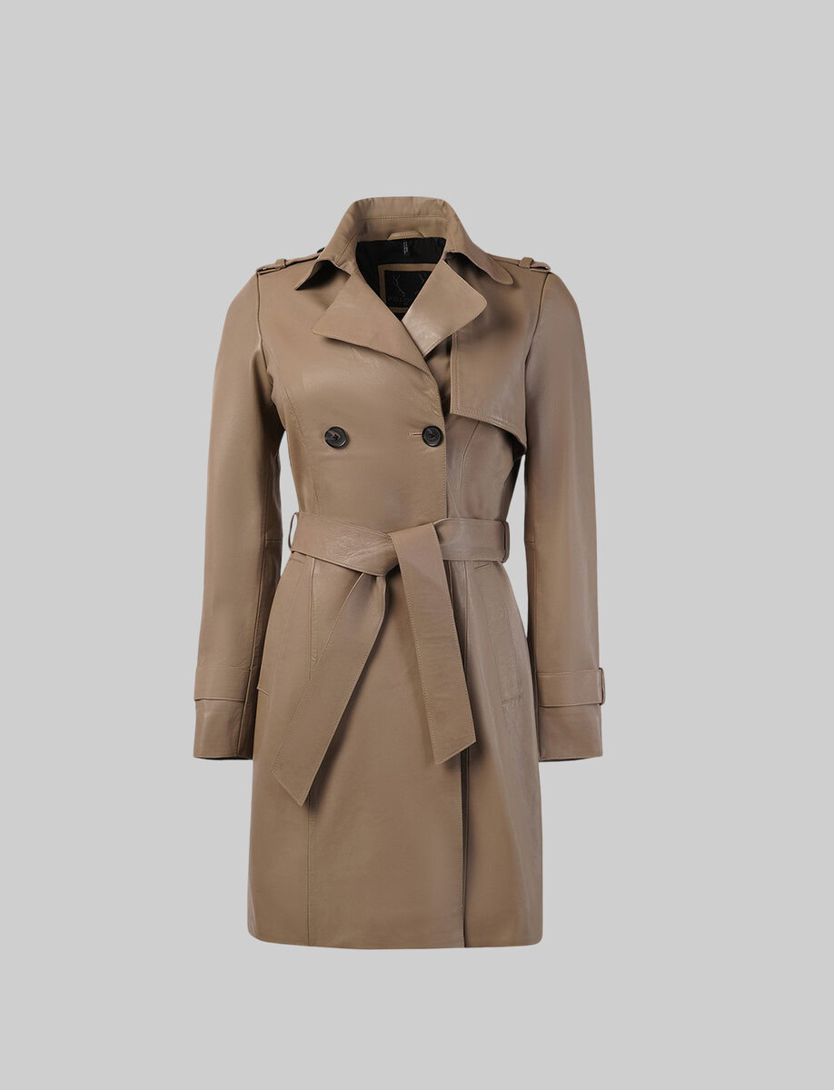 LAURE KNEE LENGTH LEATHER TRENCH | LUSH – תמונה 2