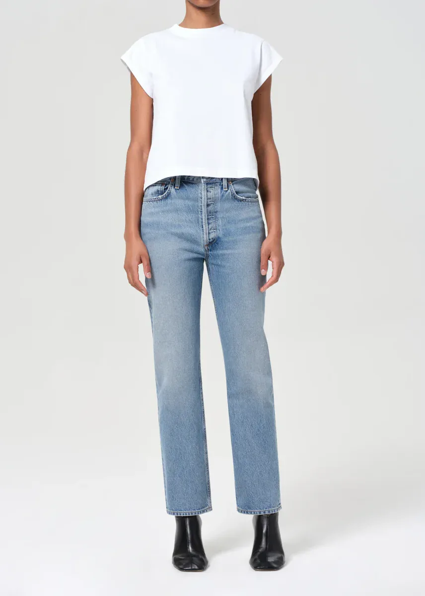 PINCH WAIST 90'S HIGH RISE STRAIGHT