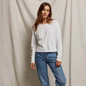 AXEL COTTON BOXY LONG SLEEVE CREW TEE