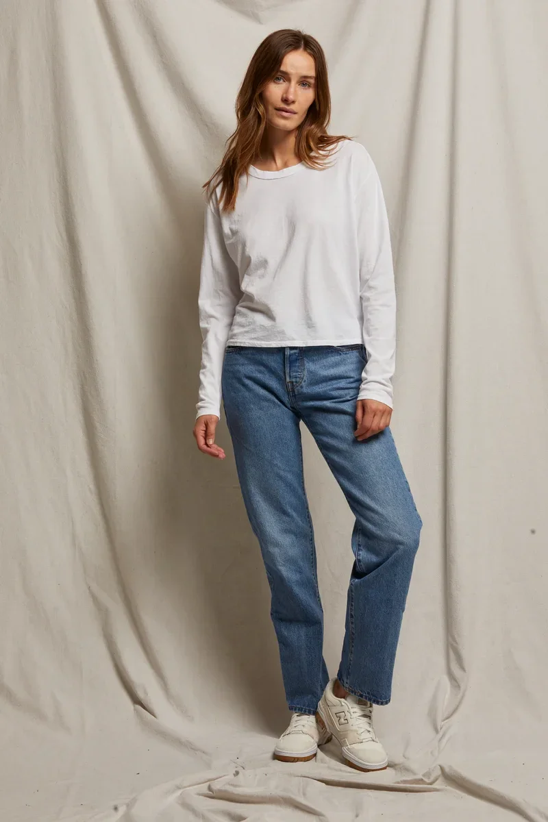 AXEL COTTON BOXY LONG SLEEVE CREW TEE