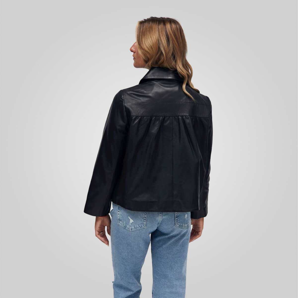 MARLEY COMFORT FIT LEATHER JACKET | BLACK – תמונה 6