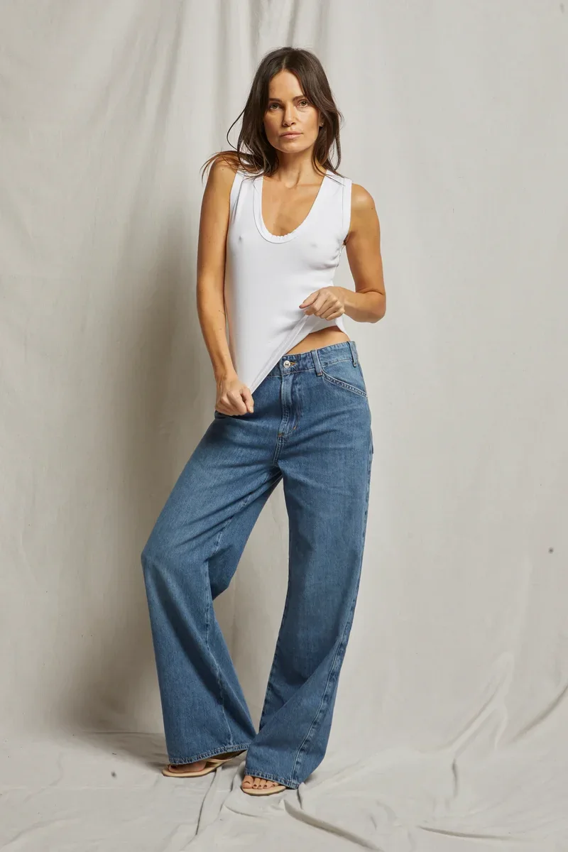 JORDAN RIBBED U-NECK TANK