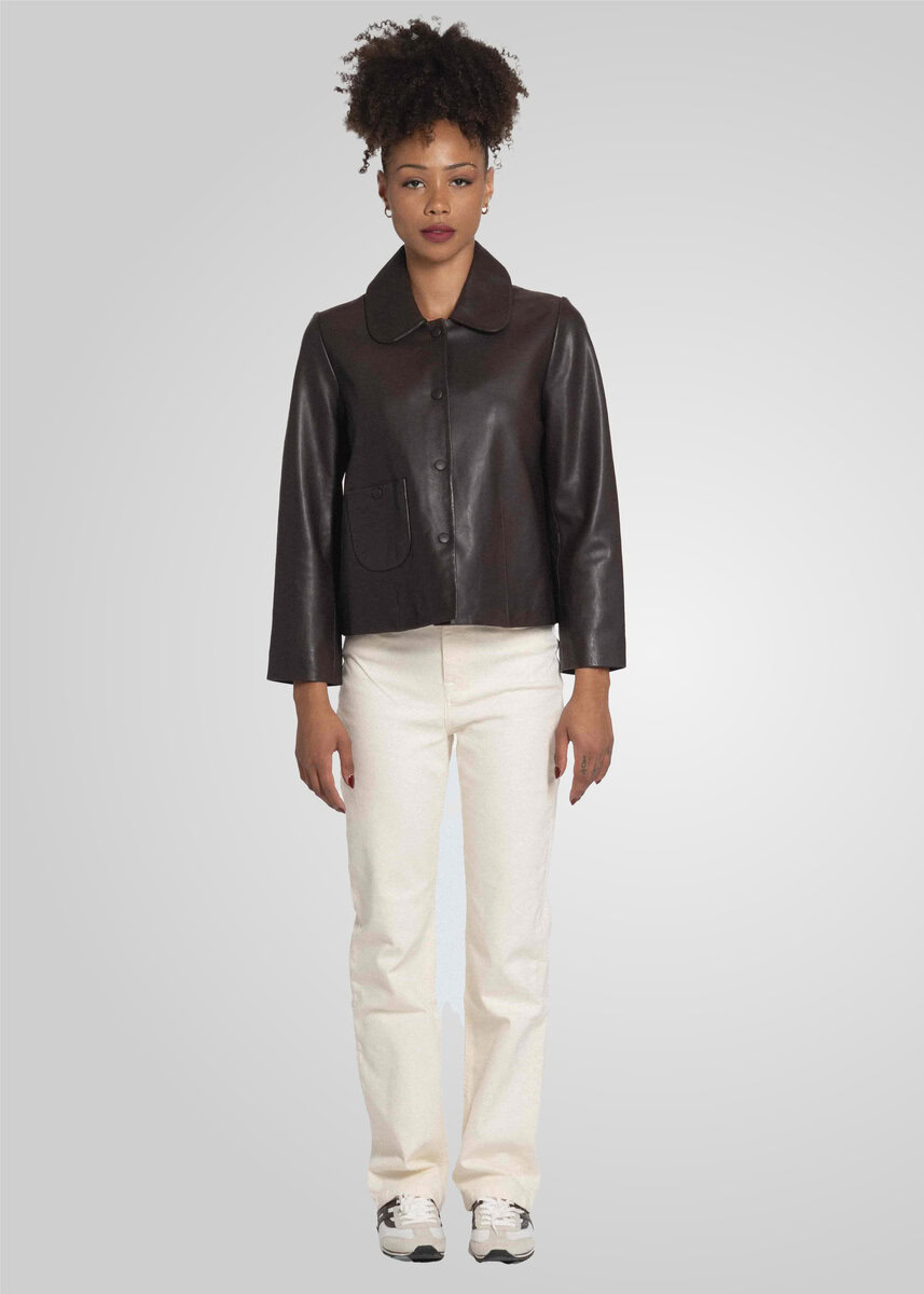 MARLEY COMFORT FIT LEATHER JACKET | ESPRESSO – תמונה 5